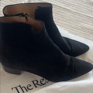 The Row Black Suede Ankle Booties
